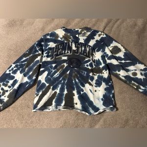 Penn State tie dye cropped Champion crewneck